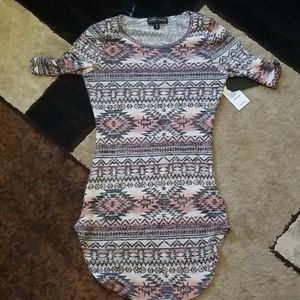 Almost famous Aztec t shirt dress